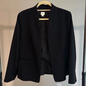 J. Crew Black Blazer Open Front Tailored Work Office Jacket Size 14